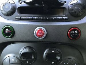 FIAT 500 Dashboard Button Trim Kit - Carbon Fiber - Italian Style FIAT 500 Dashboard Button Trim Kit - Carbon Fiber - Italian Style
